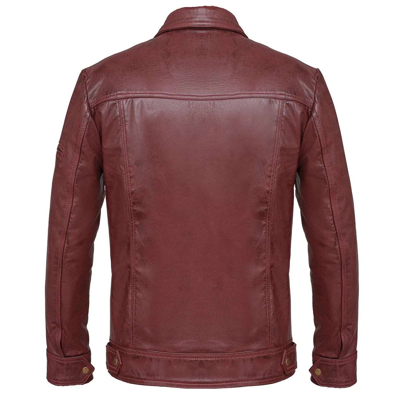 Men's Lynch Vintage Red Wine Leather Jacket