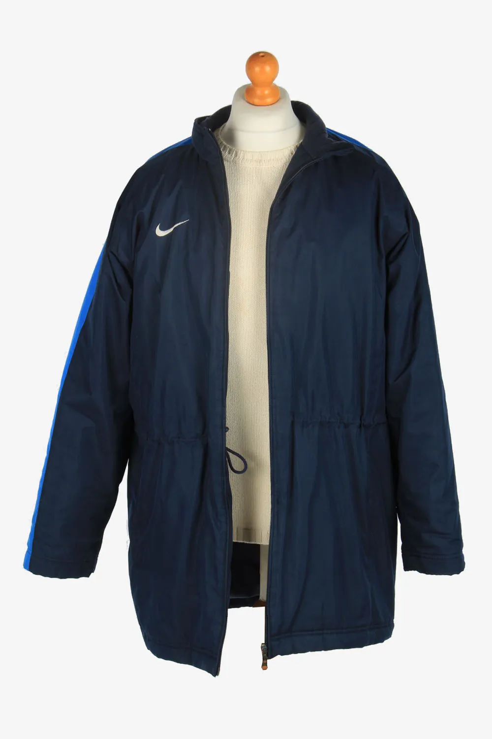 Mens Nike Long Puffer F.C Jeugdopleiding Jacket Vintage Size L Navy C2507 - Pepper Tree London