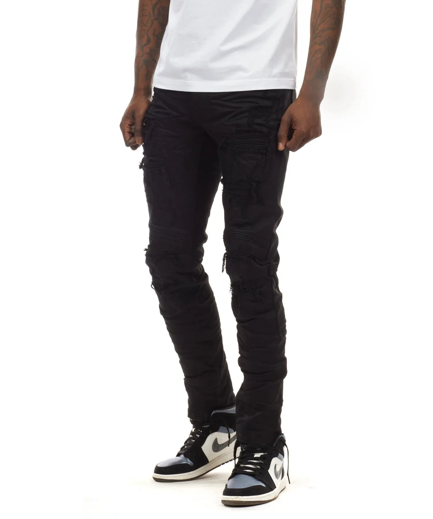 Men's Smoke Rise Rip and Repair Jeans Jet Black