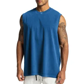 Men's Solid Loose Sleeveless Fitness Tank Top 27051817Z