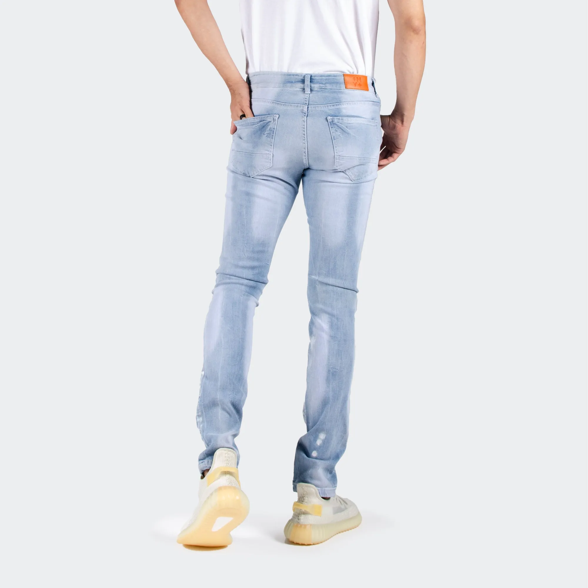 Men's TWO MILL TWENTY Halsted Slim Fit Rip & Repair Jeans Light Wash
