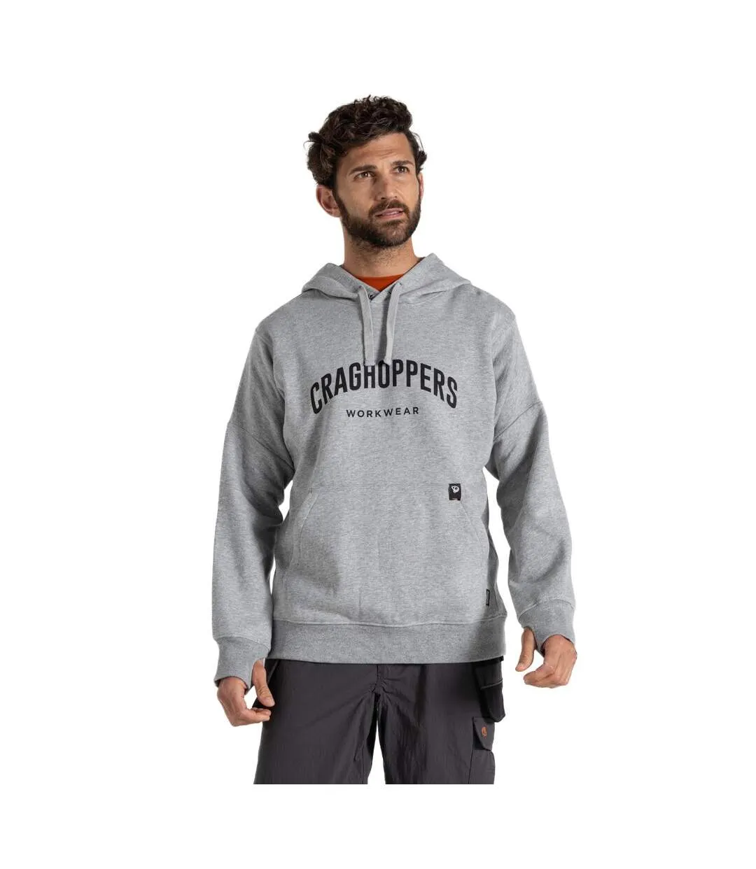 Mens workwear oulston hoodie soft grey marl Craghoppers