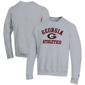 Men's Champion  Gray Georgia Bulldogs Athletics Logo Pullover Sweatshirt