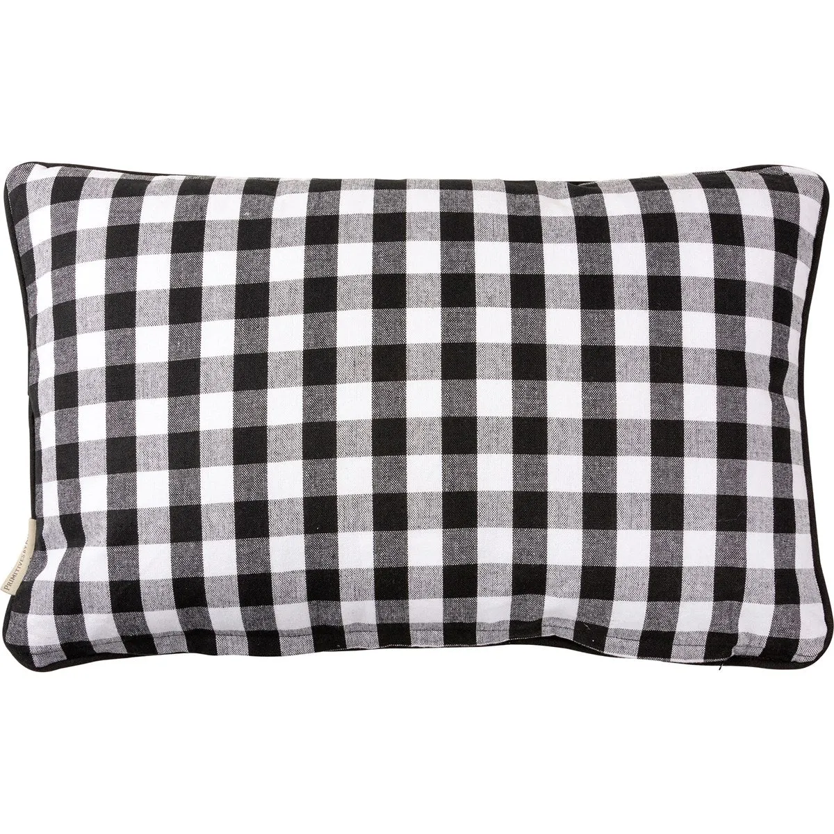 Merry Christmas Black Buffalo Check Pillow