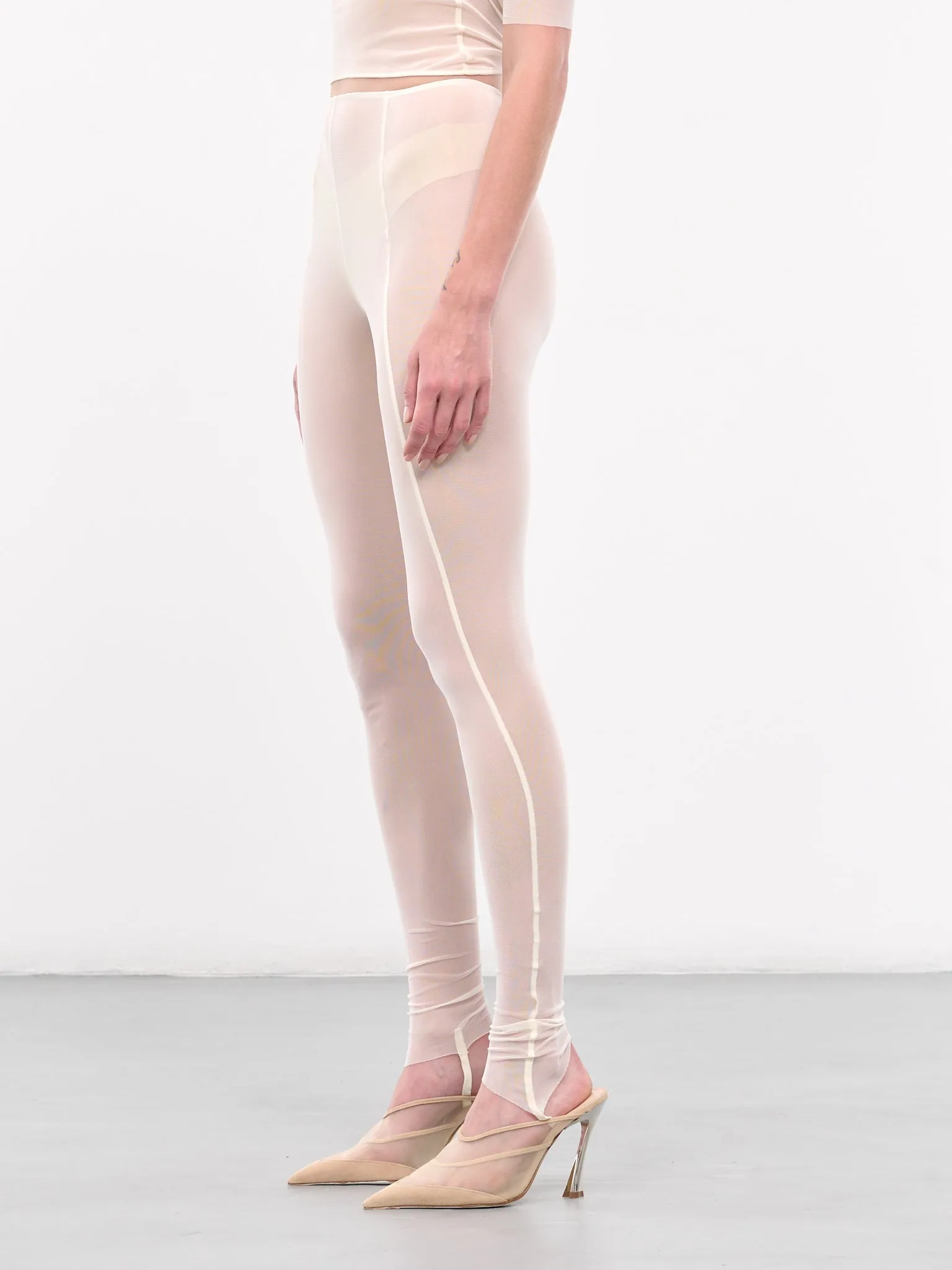 Mesh Toe Leggings (LE01PW-PEARL-WHITE)