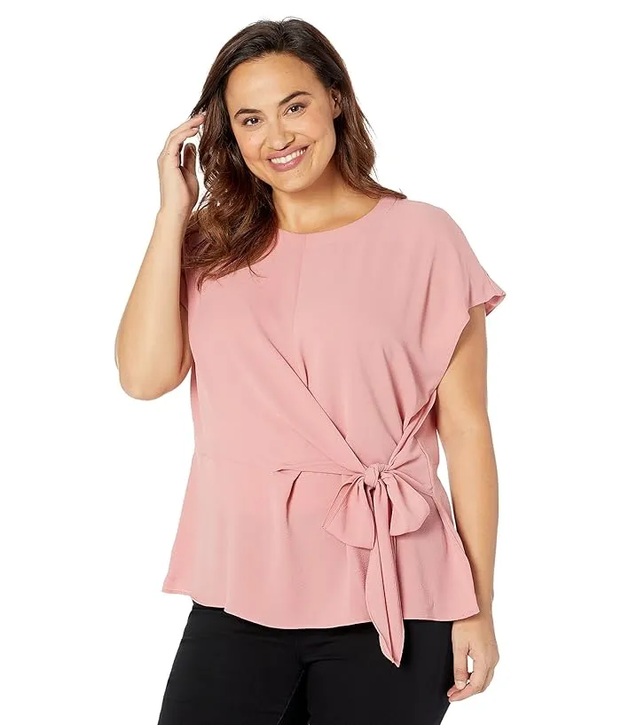 MICHAEL Michael Kors Plus Size Short Sleeve Stripe Wrap Dress Women's
