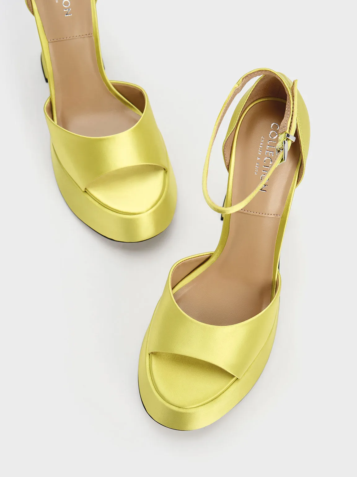 Michelle Recycled Polyester Platform Sandals - Lime