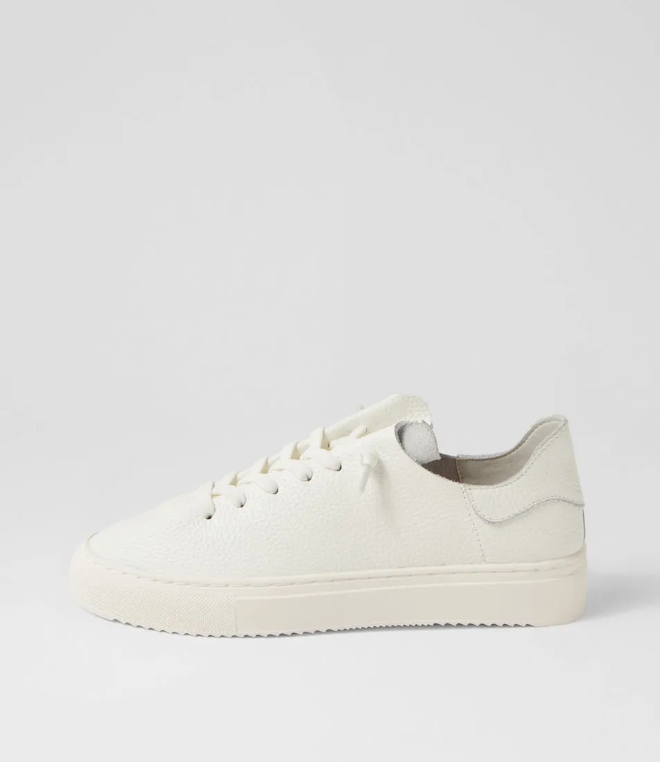 MIDAS Albi White Tumble Leather Sneakers