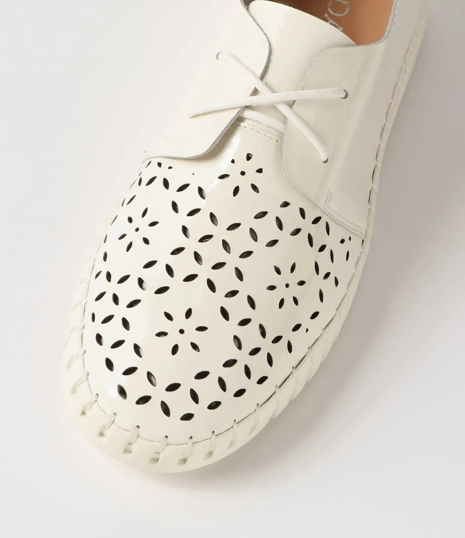 MIDAS Hexxie Ivory Patent Leather Sneakers