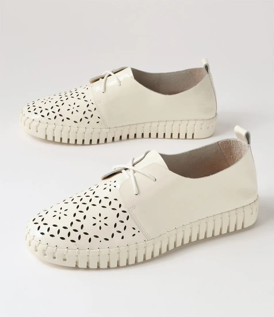 MIDAS Hexxie Ivory Patent Leather Sneakers