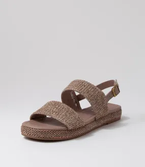 MIDAS Sandos Coffee Woven Syn Raffia Sandals