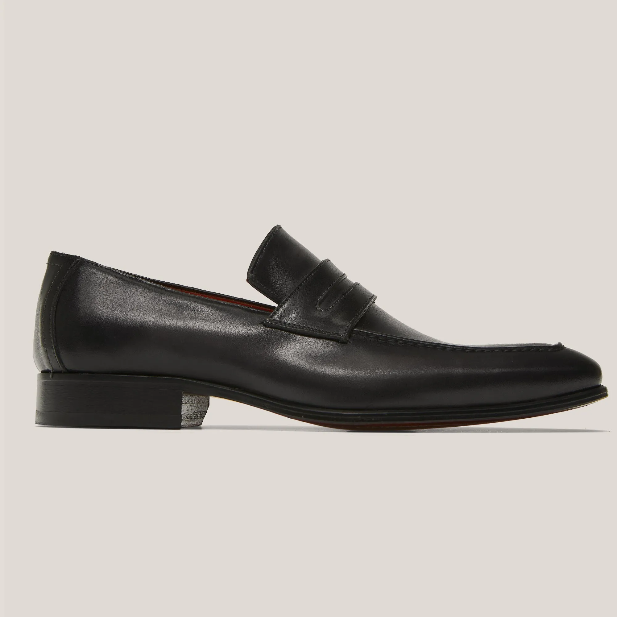 Milano Dark Grey Leather Penny Loafers