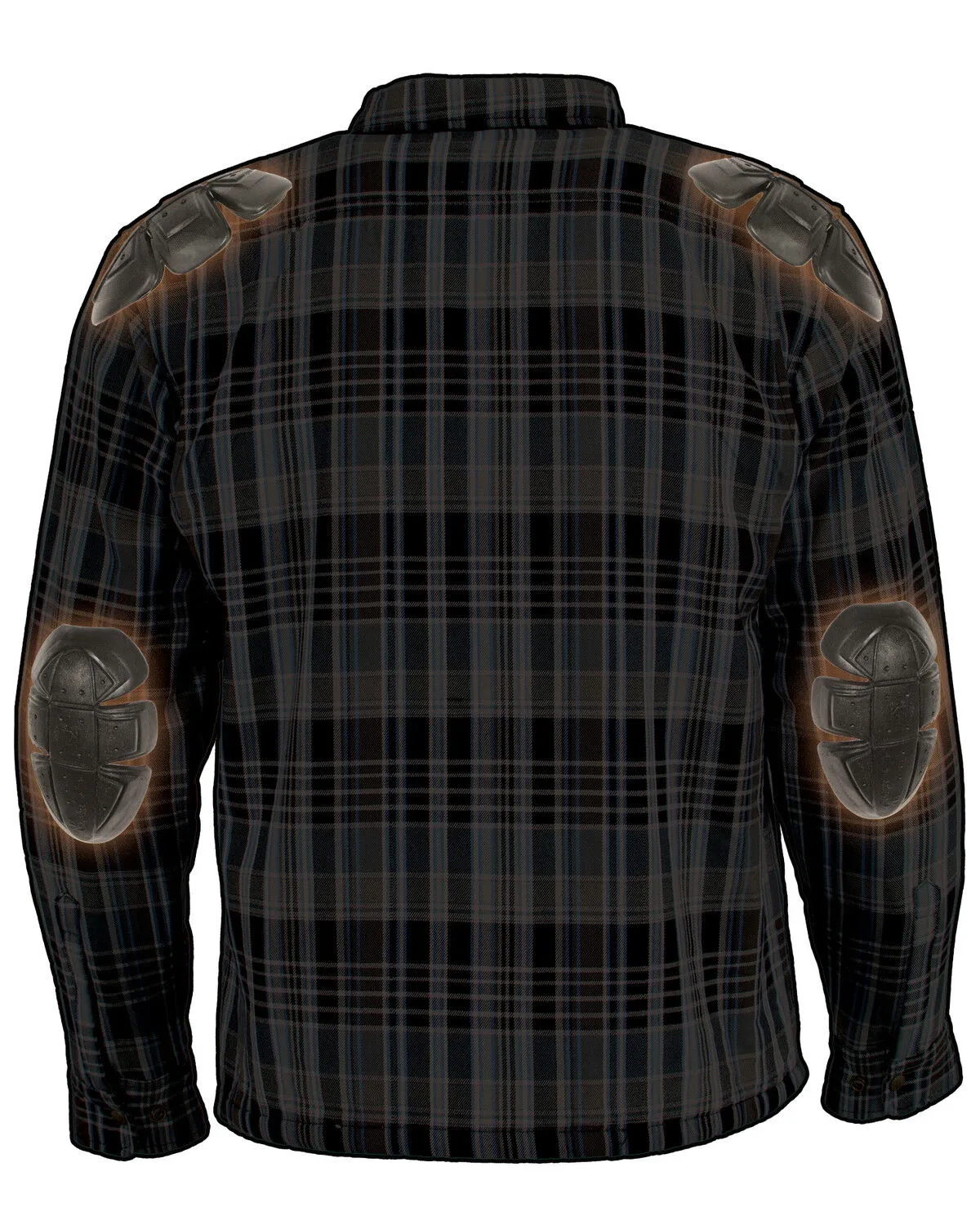 Milwaukee Performance Men's Black/White/Blue Aramid Flannel Biker Jacket