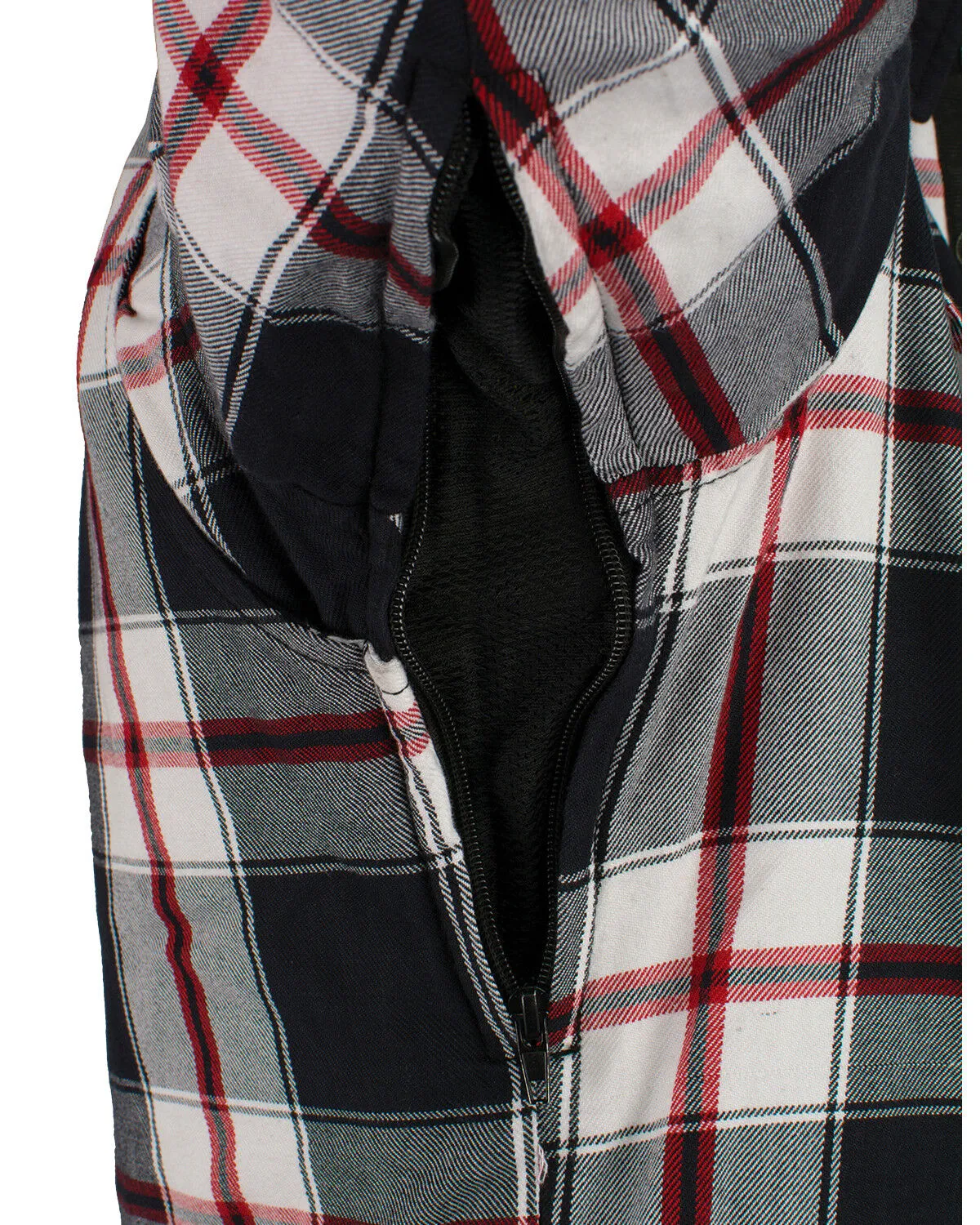 Milwaukee Performance Men's Black/White/Red Aramid Flannel Biker Jacket - 3X