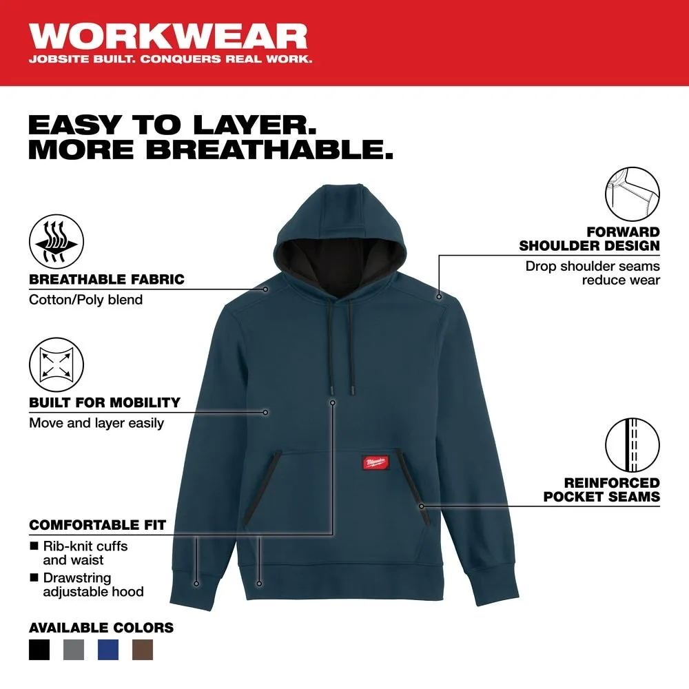 Milwaukee Tools Midweight Pullover Hoodie Blue 351BL