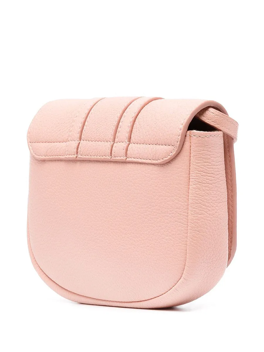 Mini Hana Grained Leather Shoulder Bag in Fallow Pink