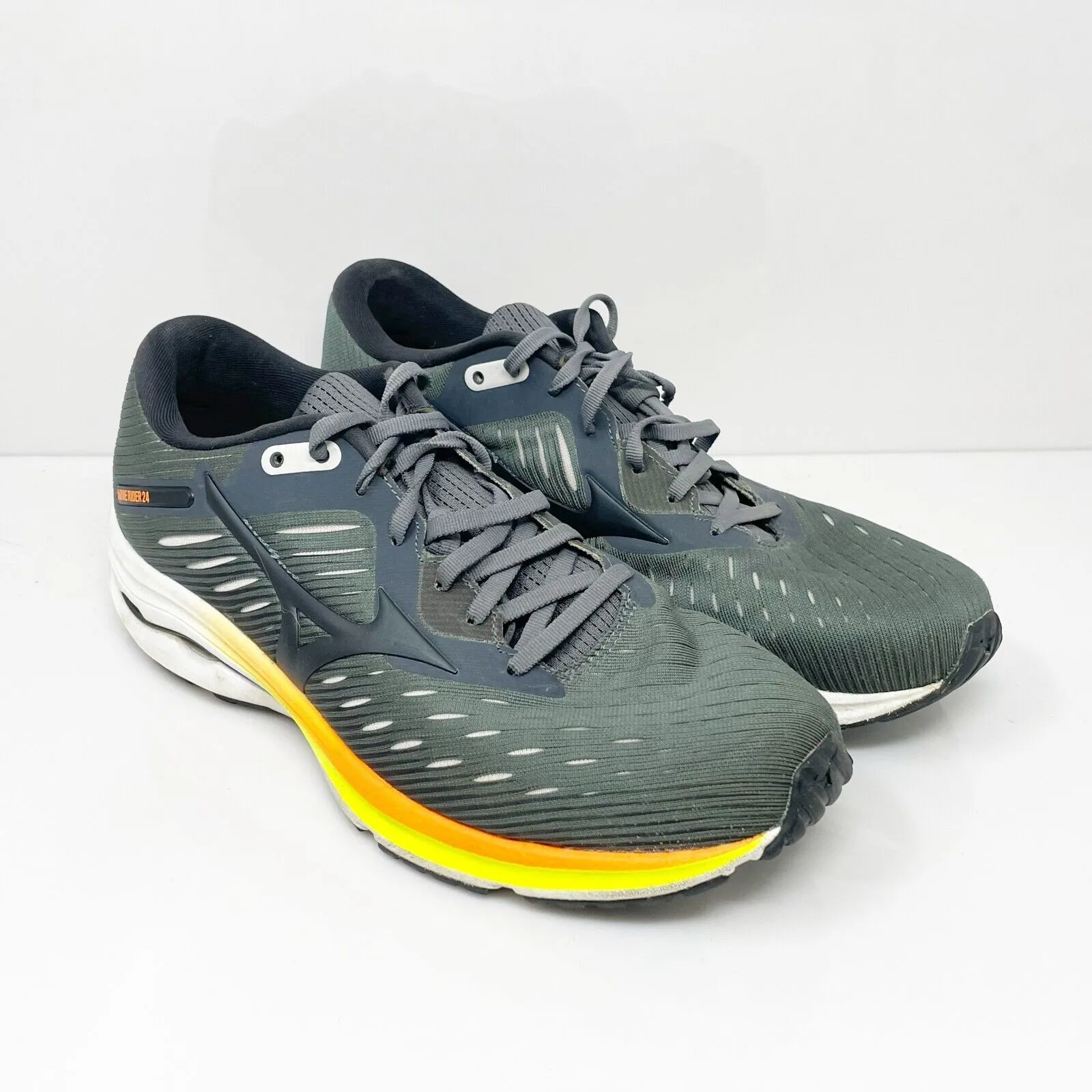 Mizuno Mens Wave Rider 24 411224 9795 Gray Running Shoes Sneakers Size 9