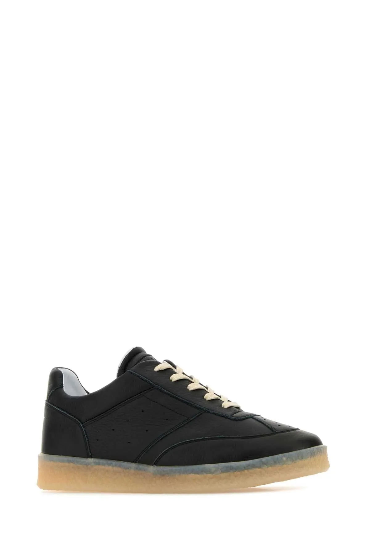 Mm6 Maison Margiela Black Leather Sneakers