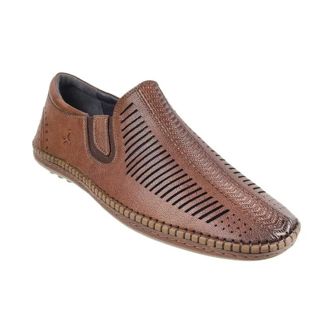 Mochi Men Tan Casual Loafers