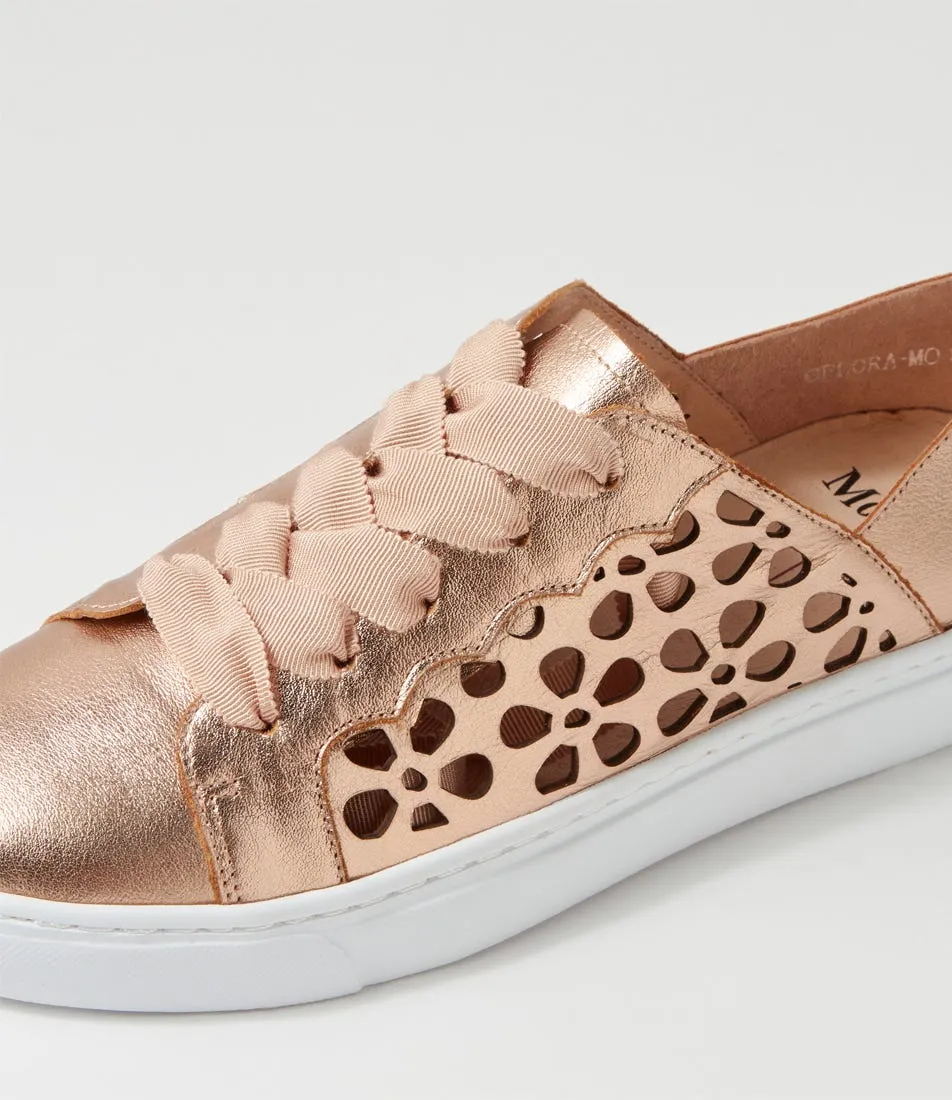 MOLLINI Oflora Rose Gold Leather Sneakers