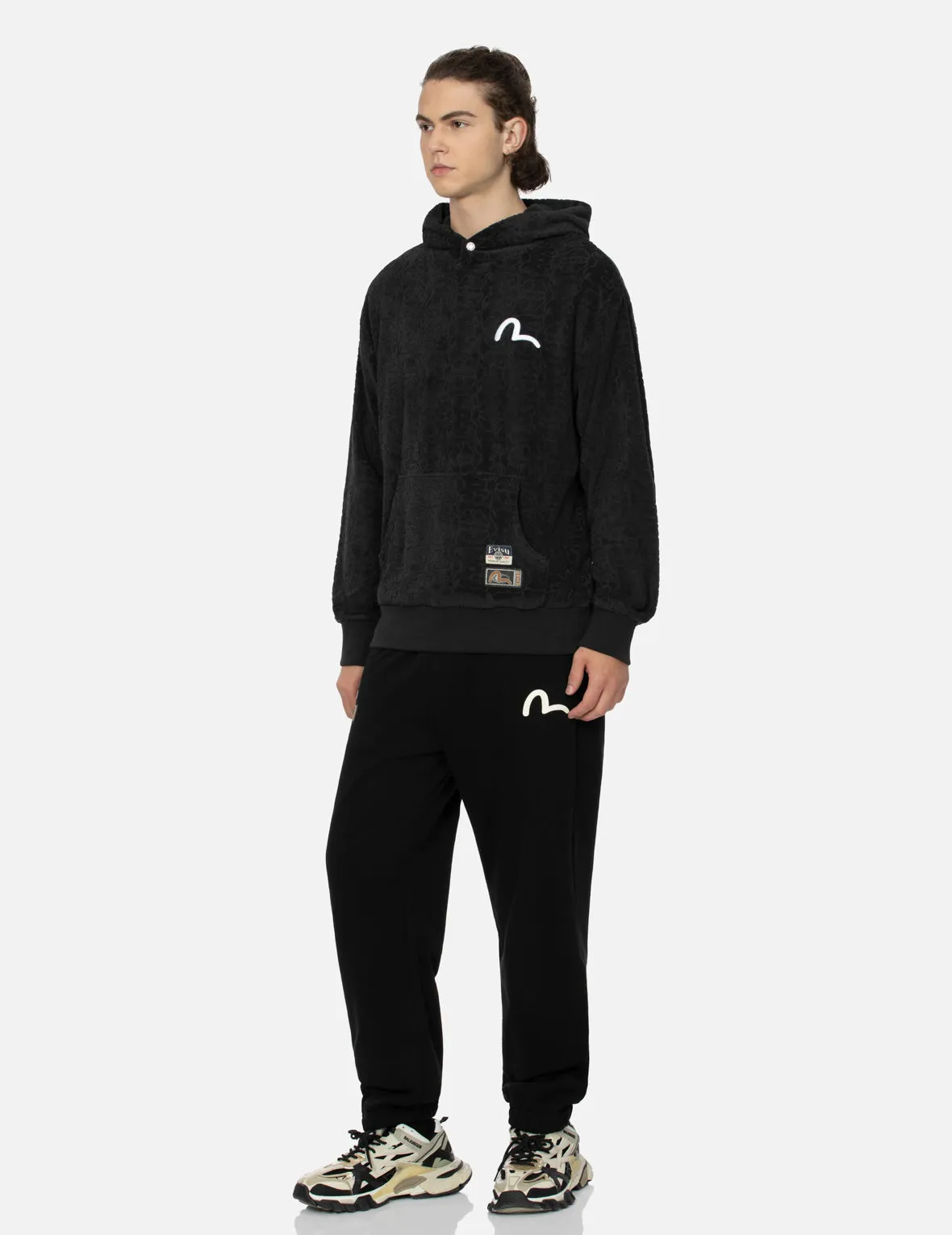 Monogram Jacquard Boucle and Seagull Embrodiery Relax Fit Hoodie
