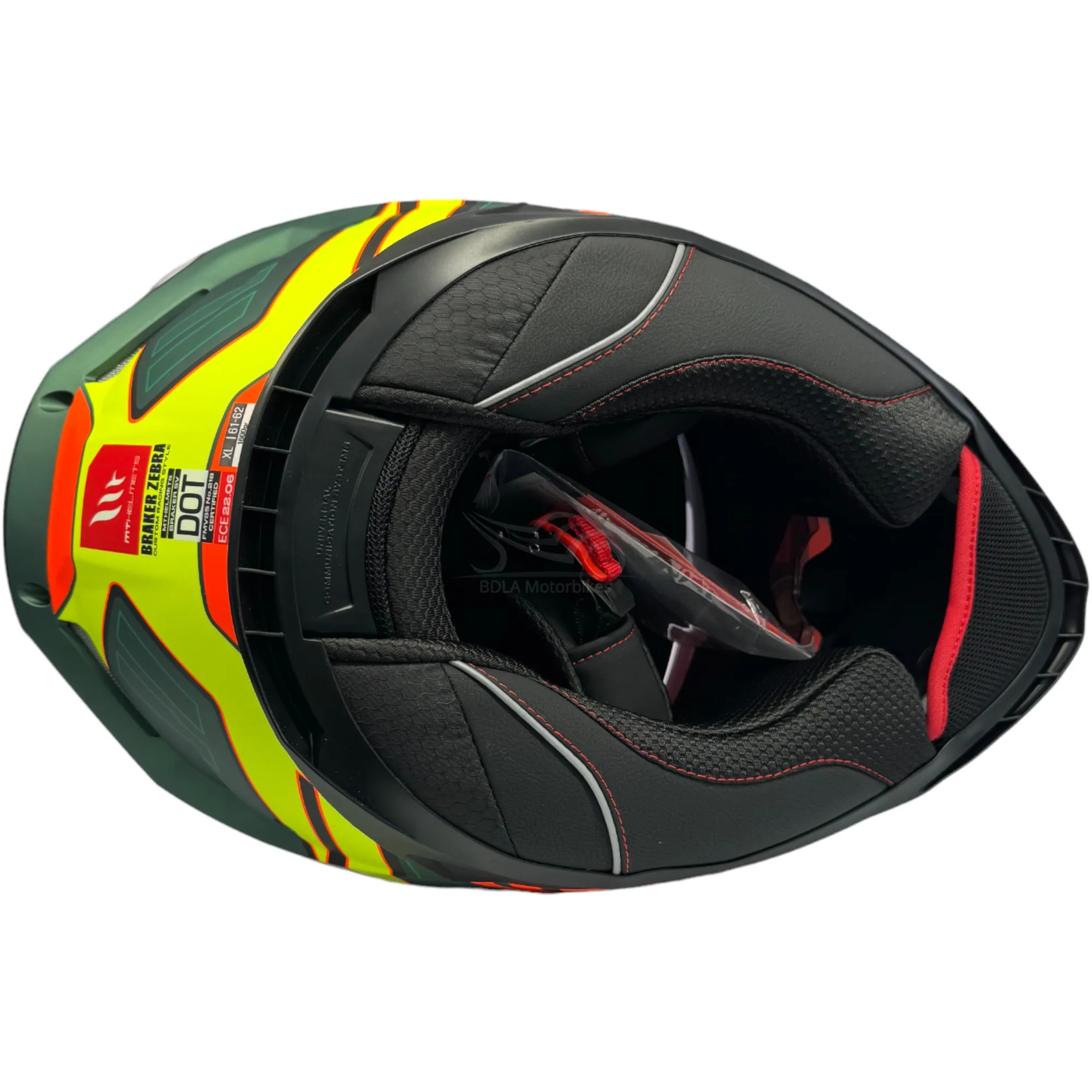 MT Braker Zebra Helmet - Black/Green