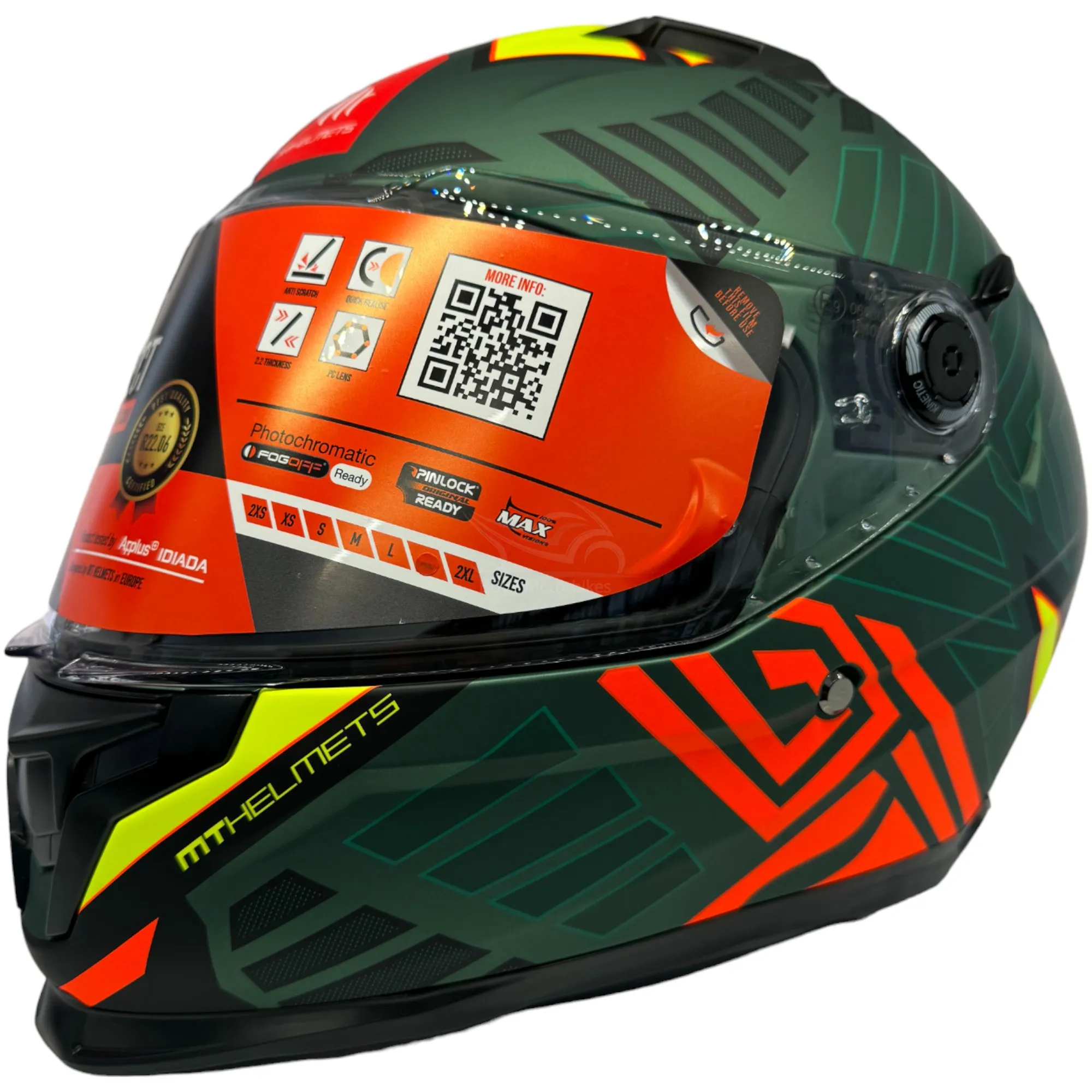 MT Braker Zebra Helmet - Black/Green