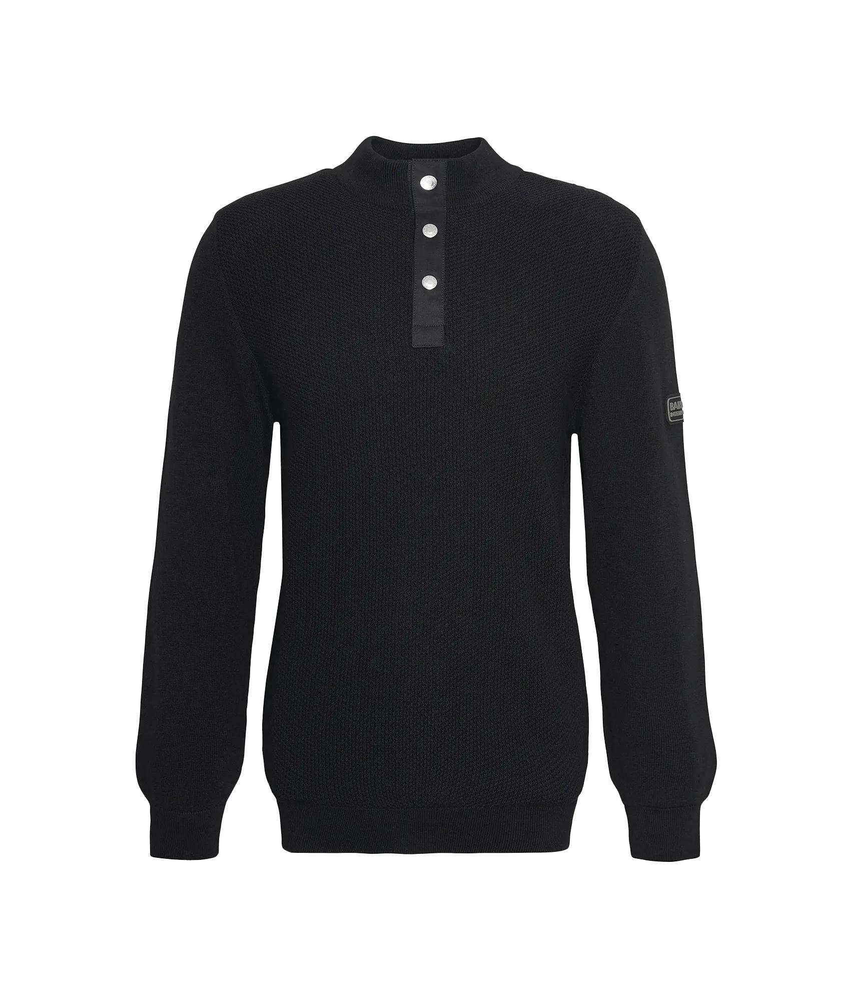 Murrey Quarter-Button Jumper - Black