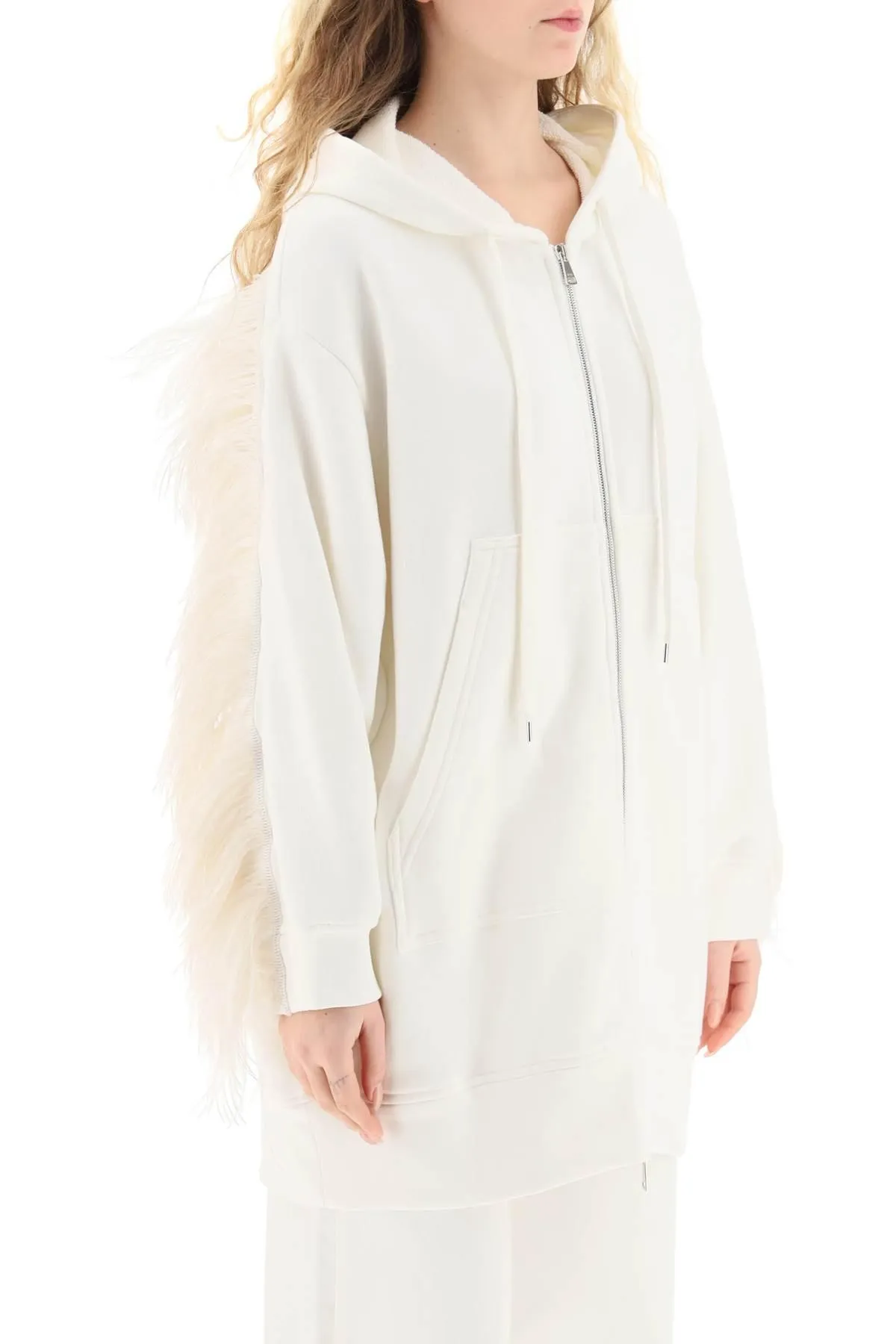 N.21    N.21 Oversized Hoodie With Feathers