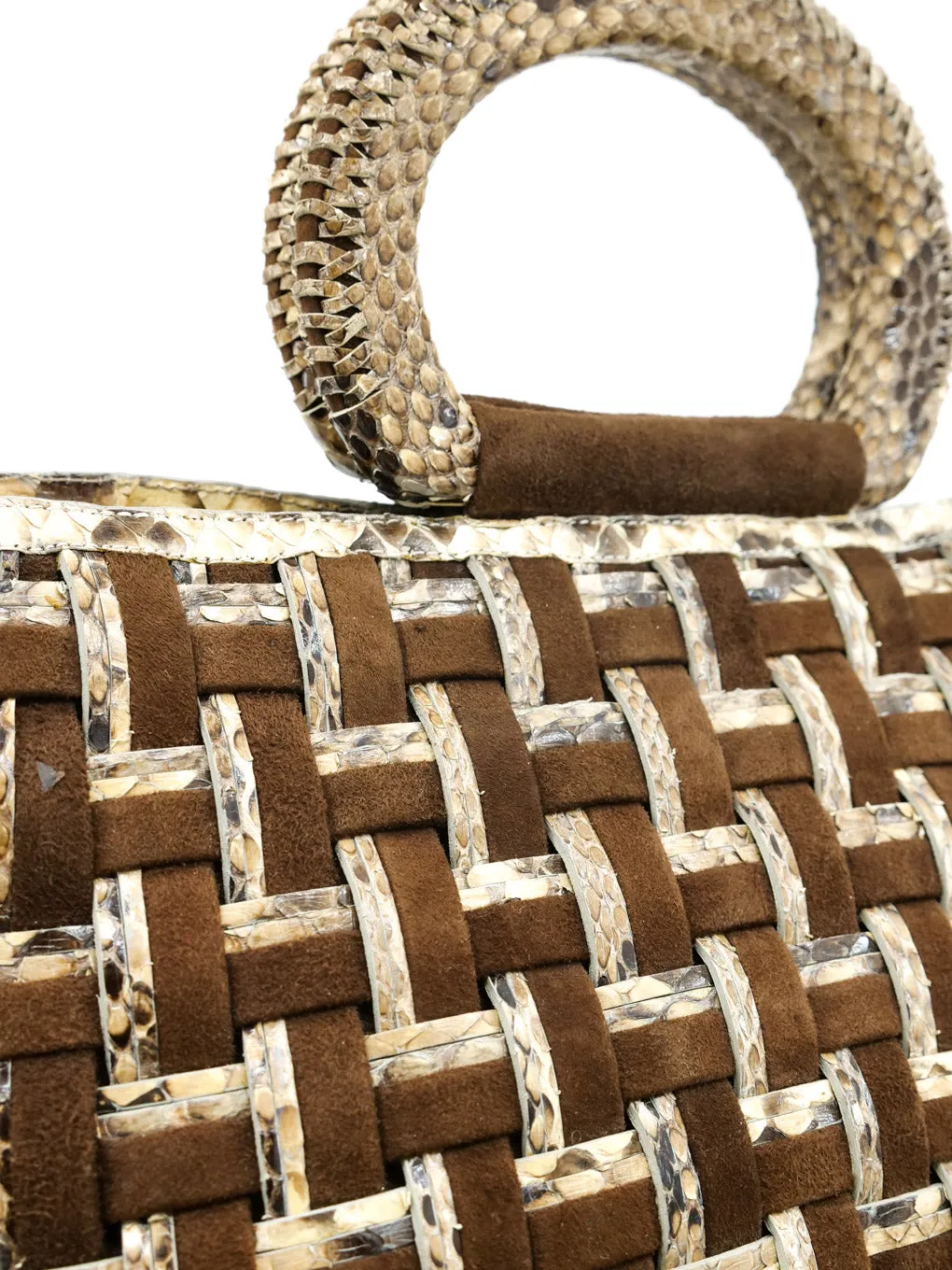 Nancy Gonzalez Woven Snakeskin Tote