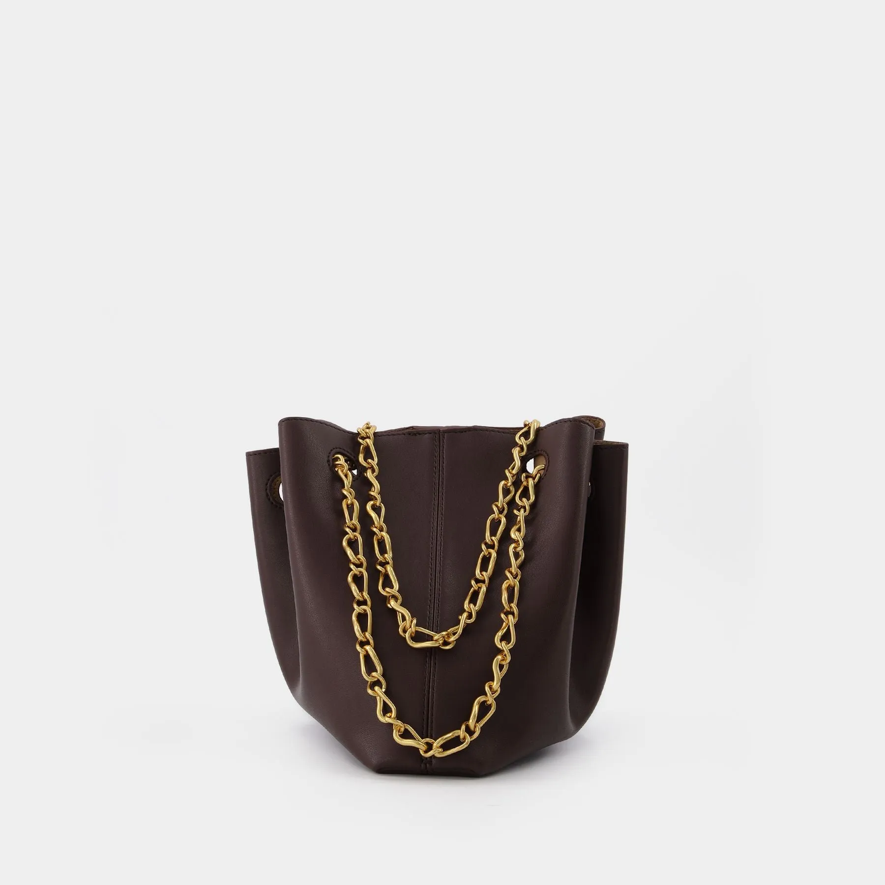 Nanushka  The Gather Bucket Bag in Brown Vegan Leather
