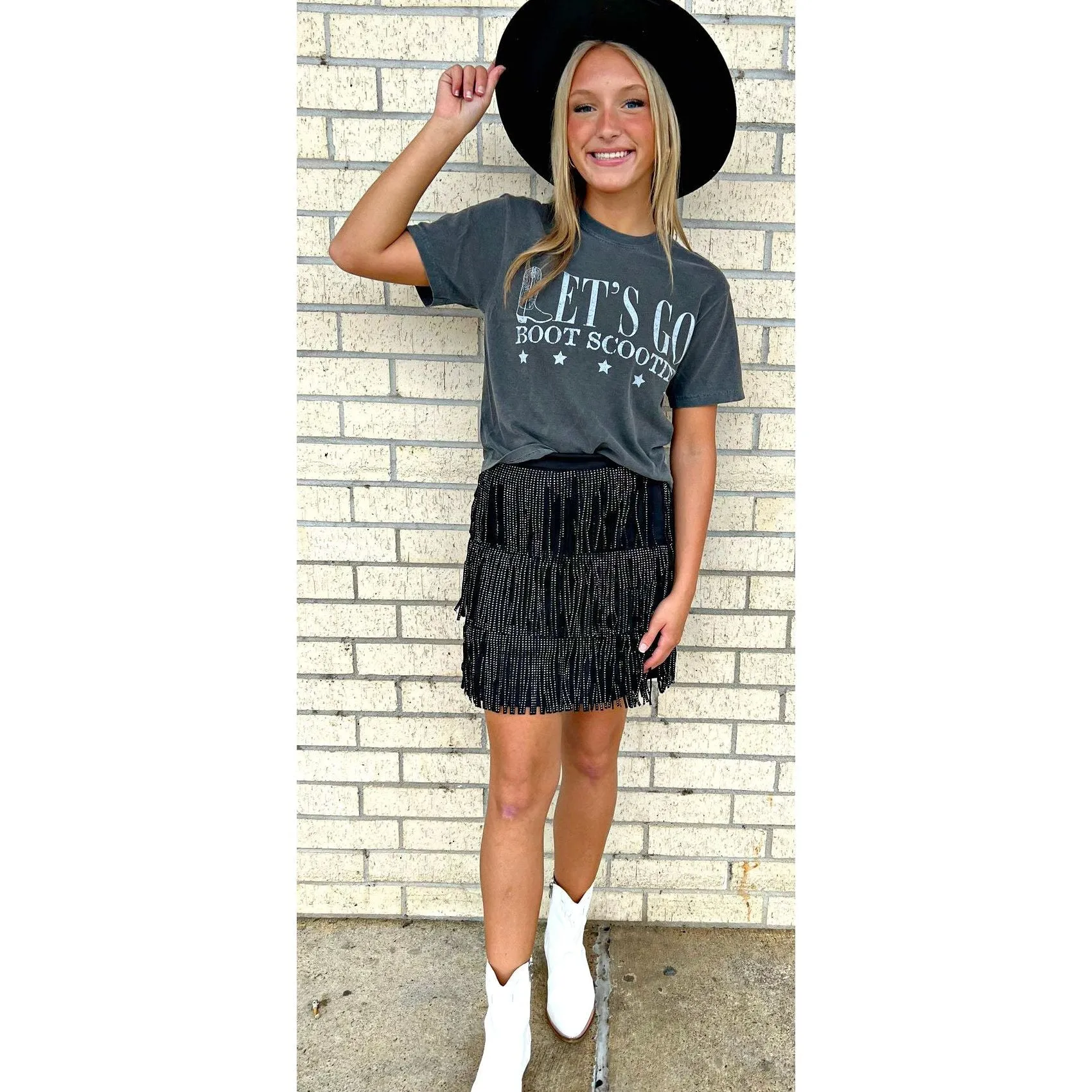 Nashville Rhinestone fringe skirt