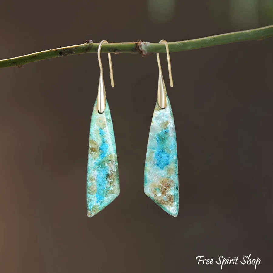 Natural Amazonite Dangle Earrings