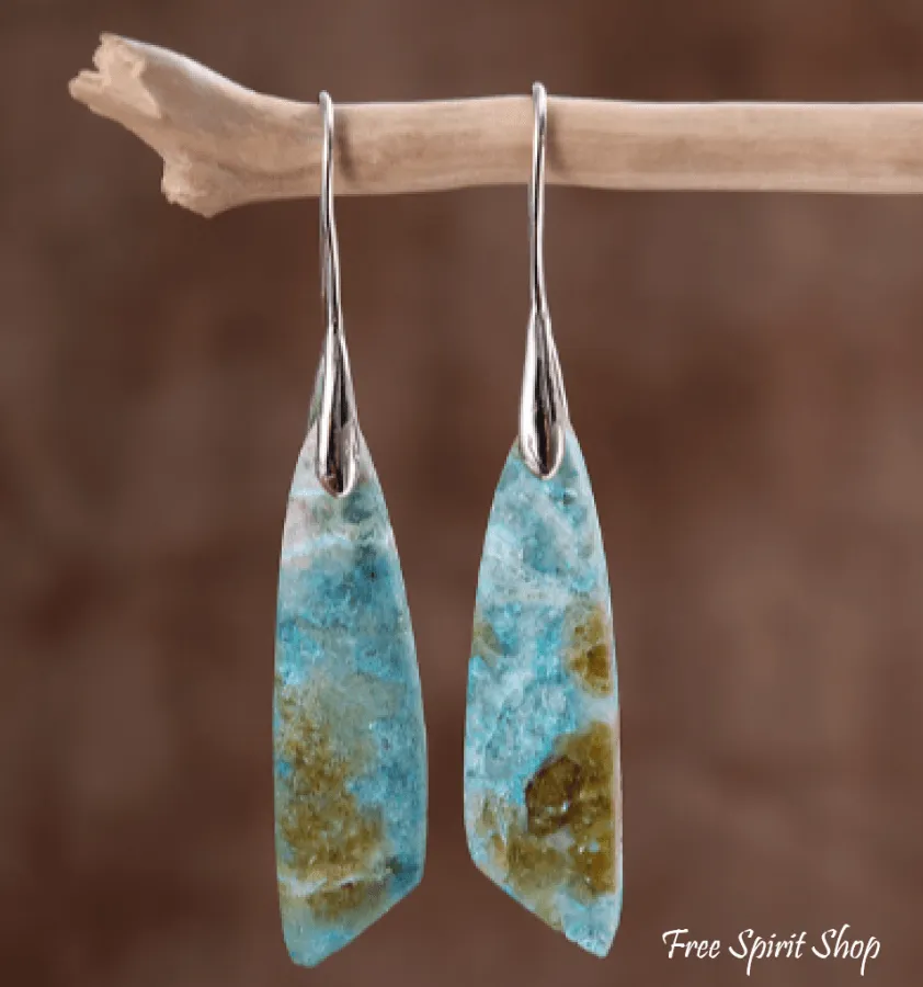 Natural Amazonite Dangle Earrings