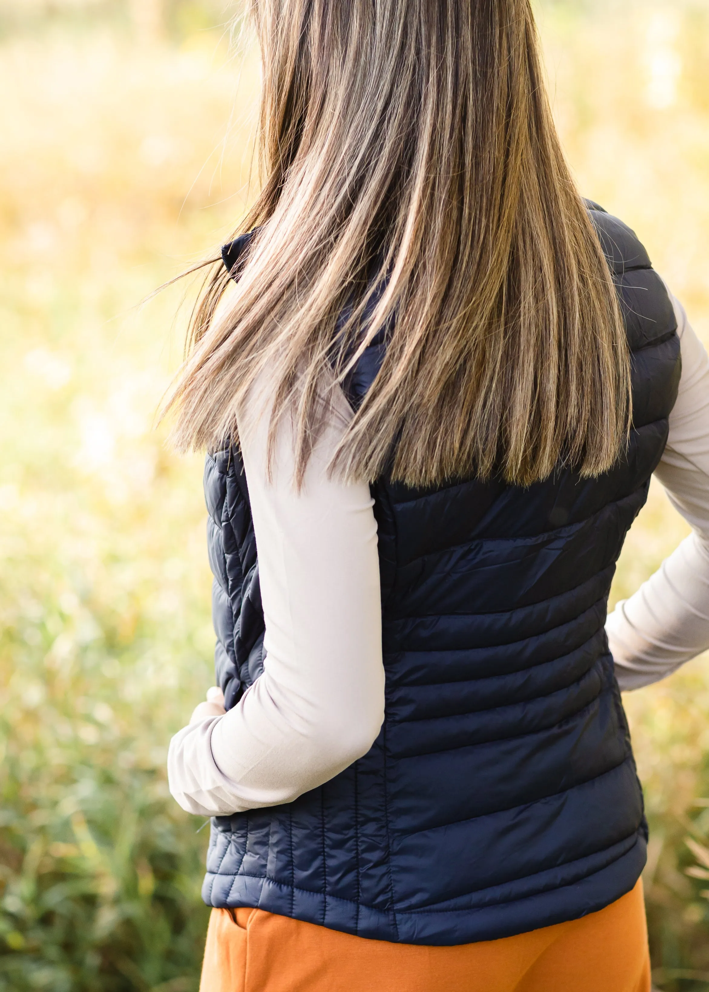 Navy Zip Up Padded Vest - FINAL SALE