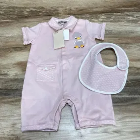 NEW Armani Baby Romper & Bib Set sz 9m-