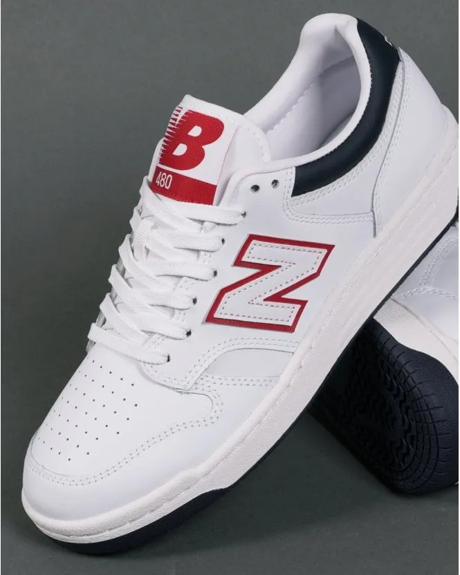 New Balance 480 Trainers White/Blue/Red