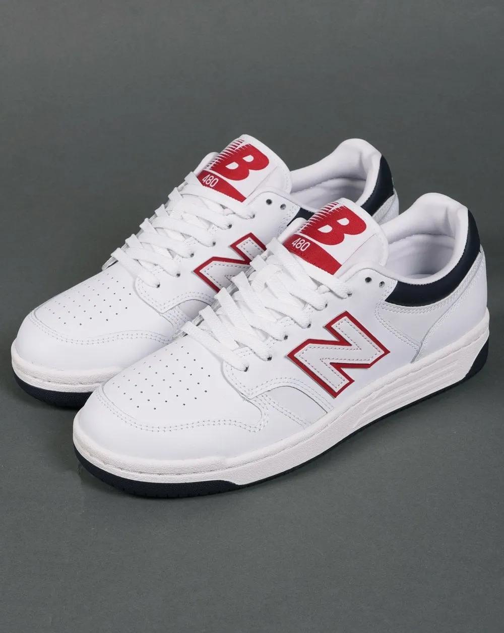 New Balance 480 Trainers White/Blue/Red