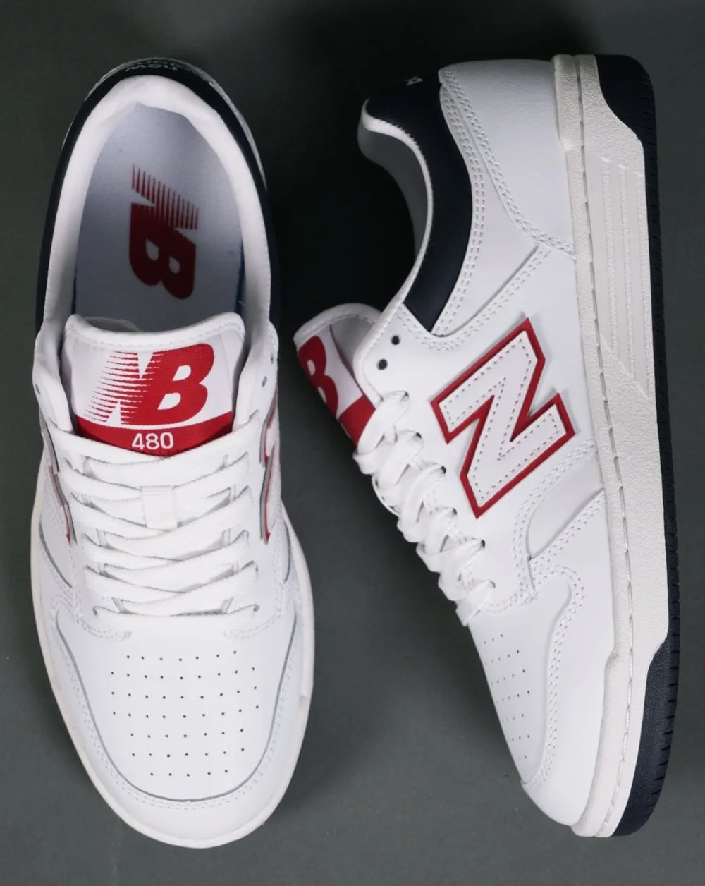 New Balance 480 Trainers White/Blue/Red