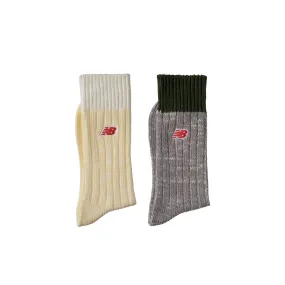 New Balance MID CREW SOCKS, Cream/Grey 