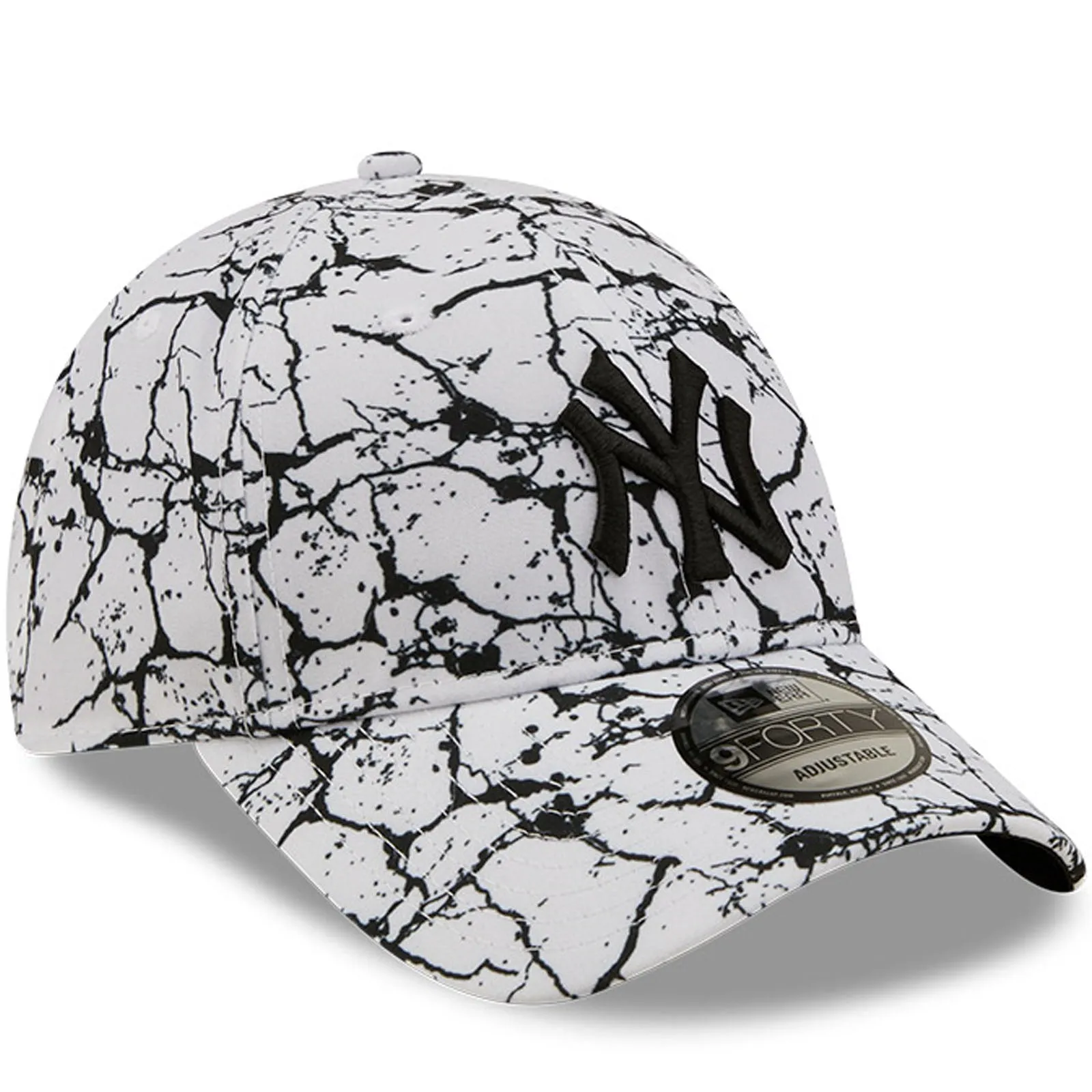 New Era Mens New York Yankees 9FORTY MLB Marble Baseball Cap - White