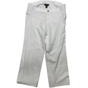 *New* LED Luxe Essentials Denim McKenzie Crop Straight Maternity White Jeans | New With Tags - Size 29