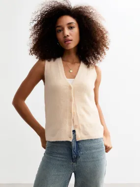 New Look Knitted Button Vest Top
