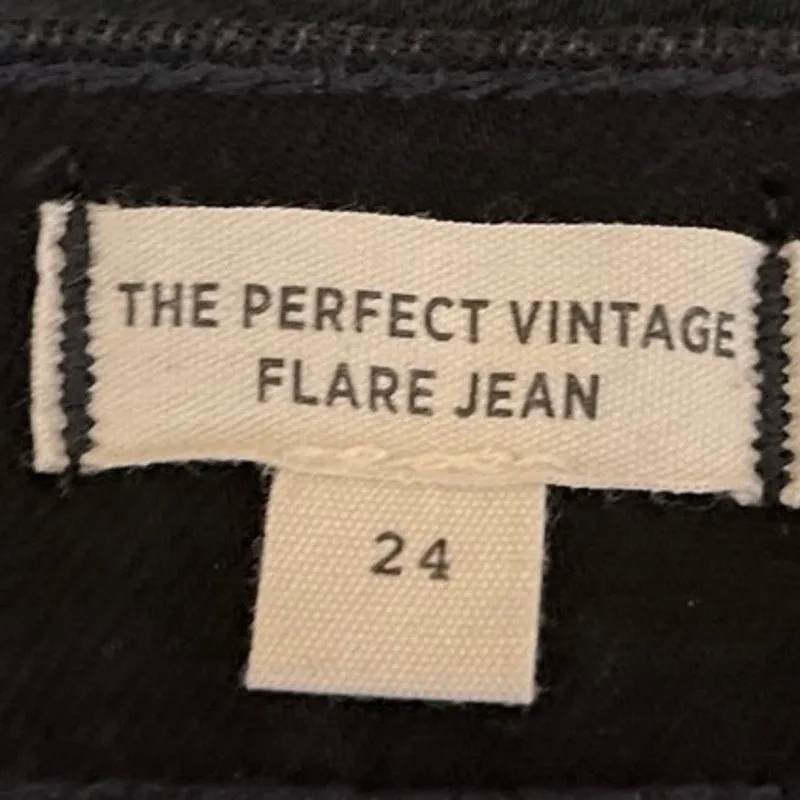 NEW Madewell Women's Black Perfect Vintage Bell Bottom Flare Denim Jeans Size 24
