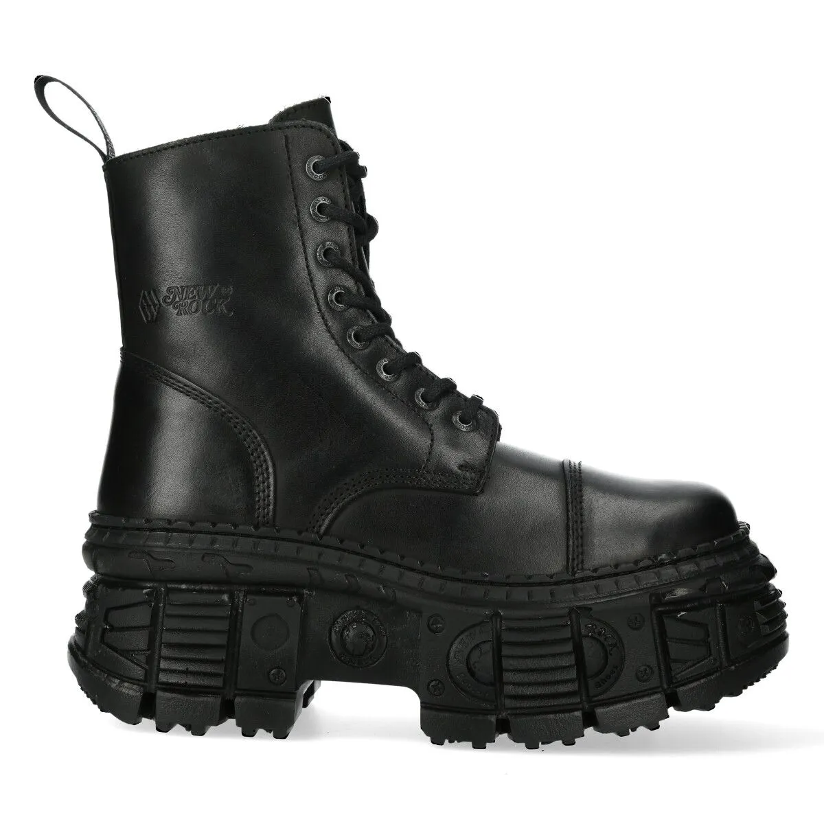 NEW ROCK -  WALL083C-S5 Chunky Platform Eyelet Boots