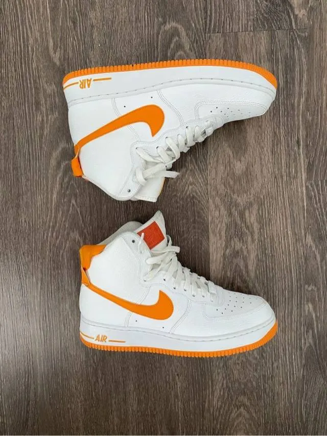 Nike air force 1 af1 ones high vibrant orange sneakers