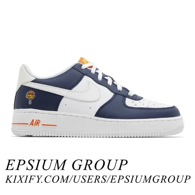 Nike air force 1 low gs (uv reactive/ midnight navy/ white/ blue tint/ safety orange/ vivid sulfur/