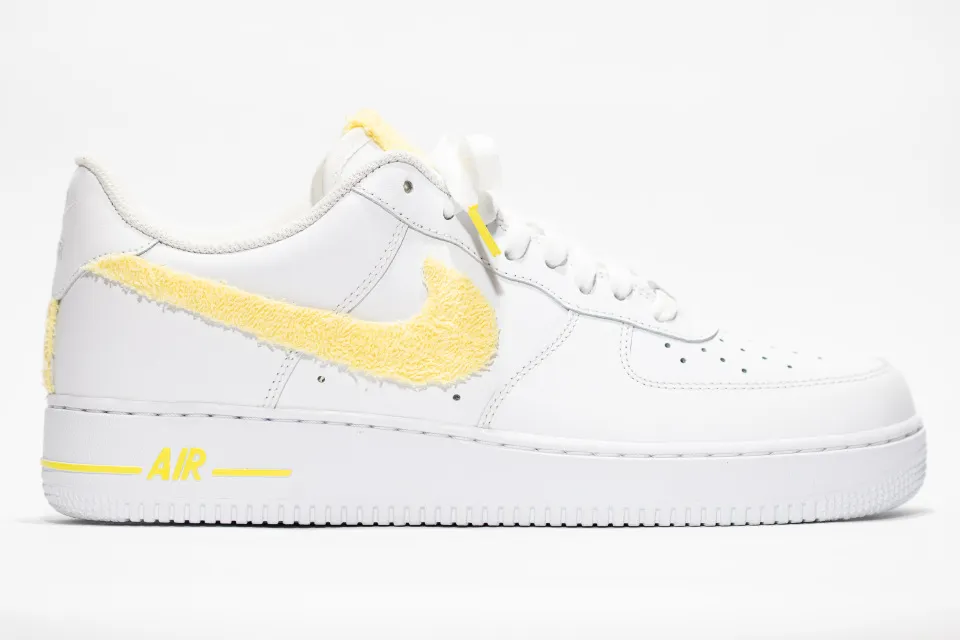 Nike Air Force 1 White Custom 'Yellow Terry Cloth' Edition