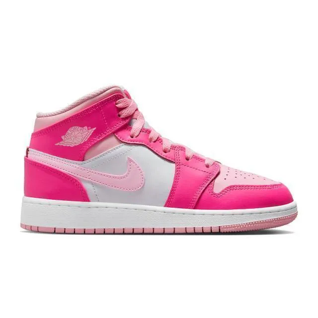 Nike Air Jordan 1 Mid GS (Fierce Pink/ White/ Medium Sof...