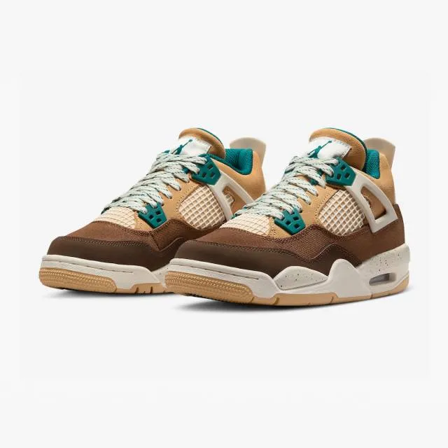 Nike air jordan 4 retro gs (cacao wow/ brown/ cacao wow/ geode teal/ ale brown/ twine/ sail/ luminou